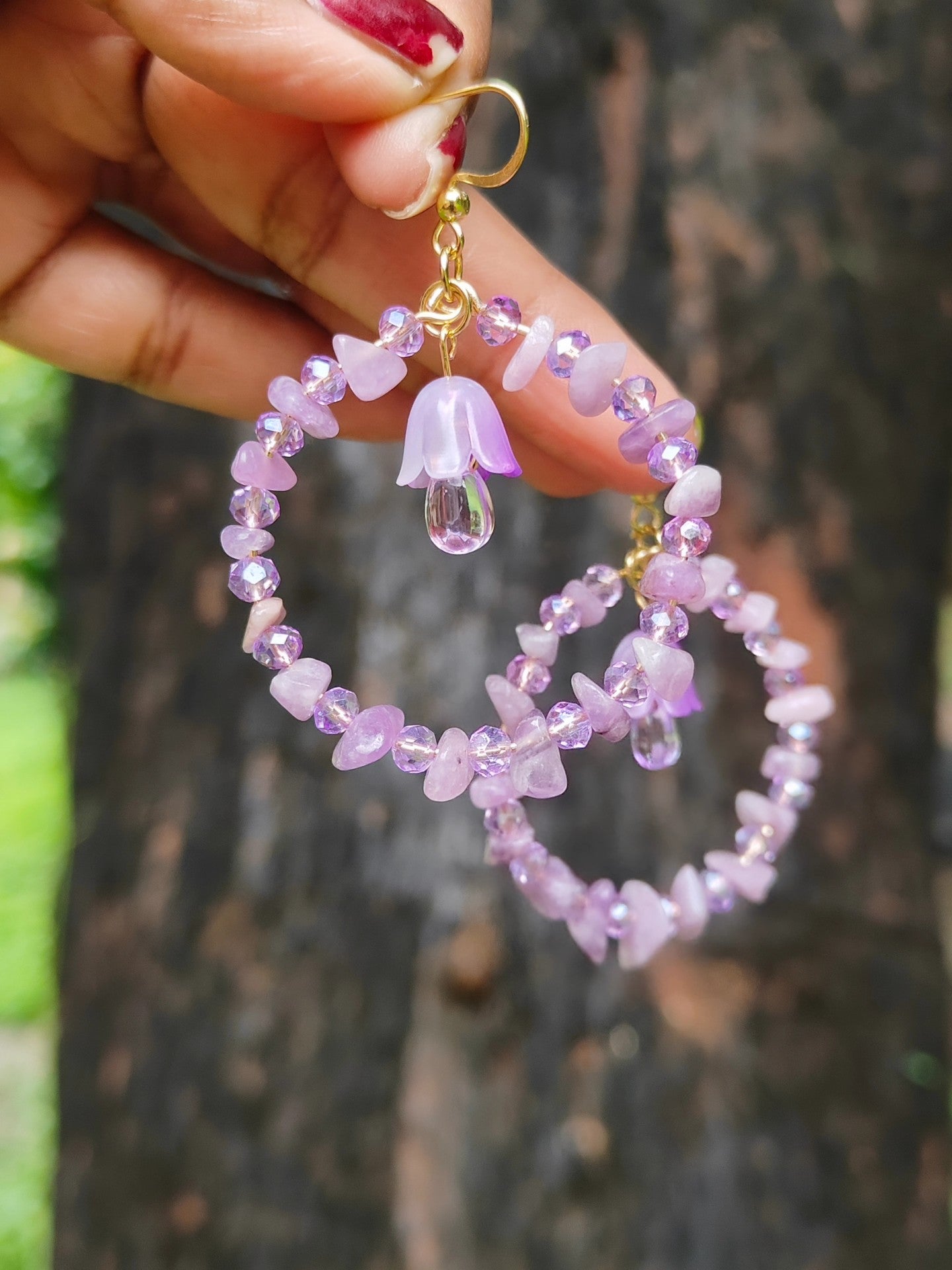Amethyst Dreams Hoops