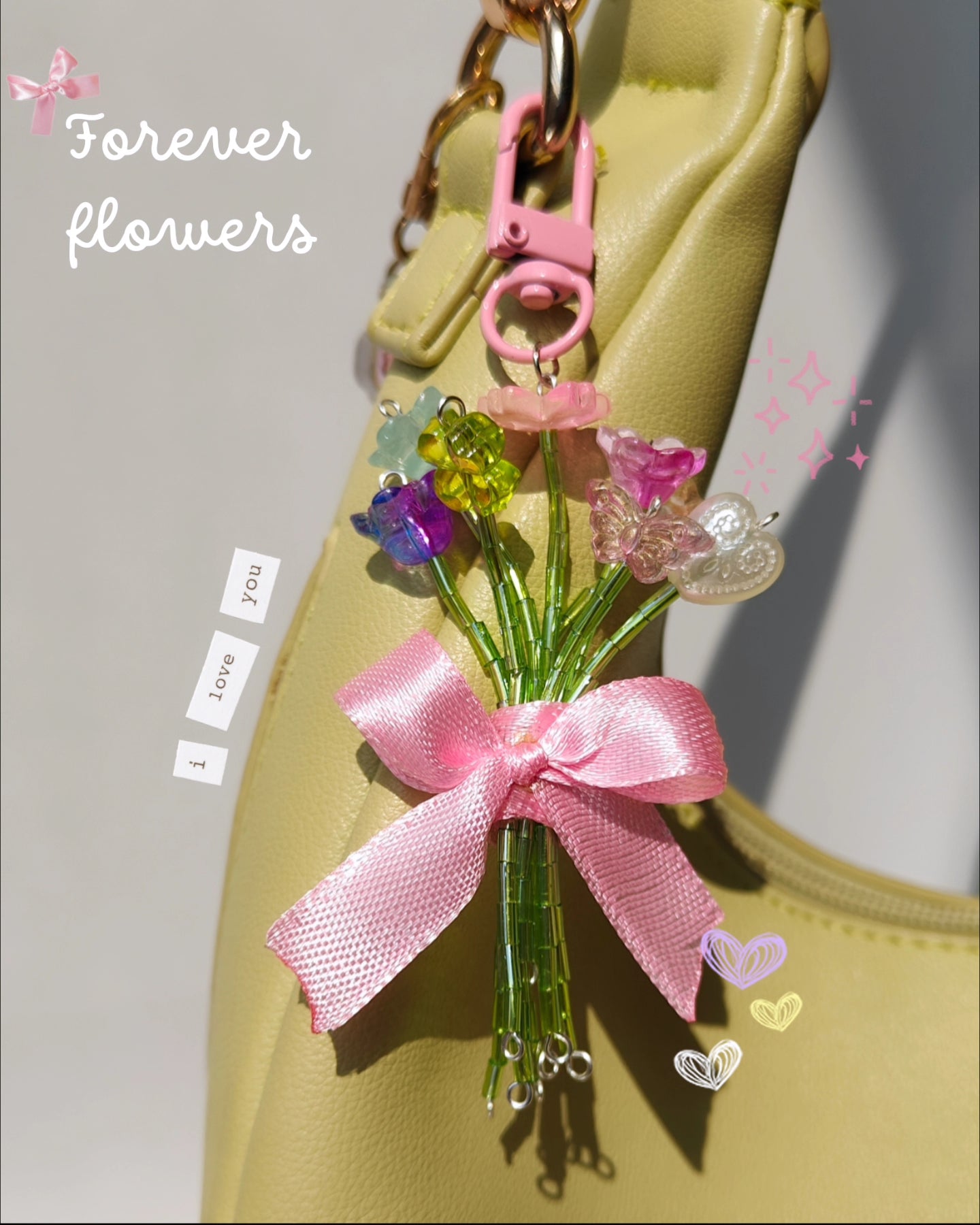 Bouquet Bagcharm 2.0 💐 (Random colors)